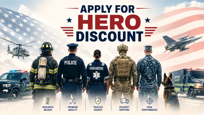 Apply for Hero Discount — Peptide Hackers military, police, fire, paramedic, and first responder discount